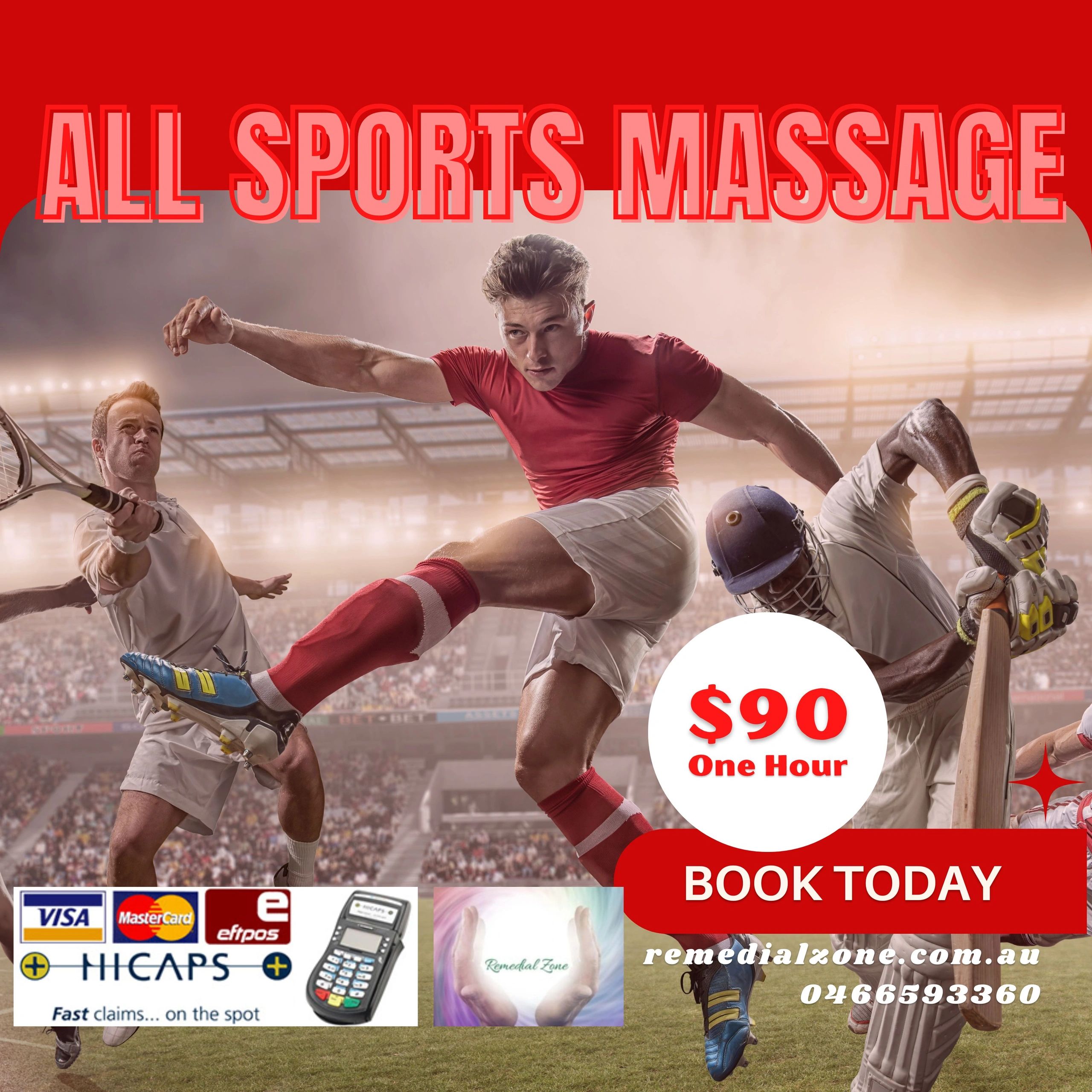 60 Mins All Sports Pre Or Post Event Sports Massage (Premax)